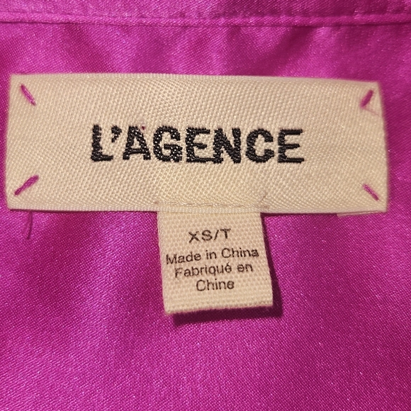 L'Agence The Dani Blouse Silk XS Fuchsia - Picture 4 of 8